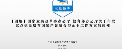 【稻田智库】图解《关于印发试点建设培育国家产教融合型企业工作方案的通知》